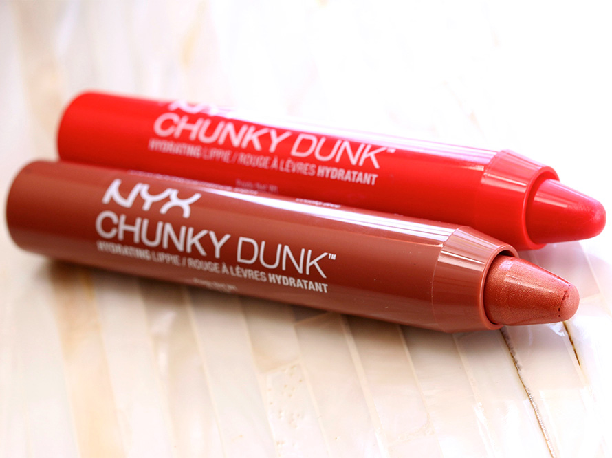 NYX Chunky Dunk Hydrating Lippie in Sex on the Beach (red shade) and Happy ...